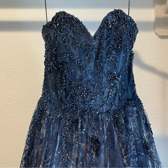 Gianni Bini Navy Blue Prom Dress